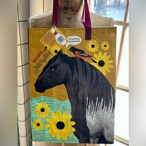Trader Joe's Maryland Horse and Sunflower Tote Bag